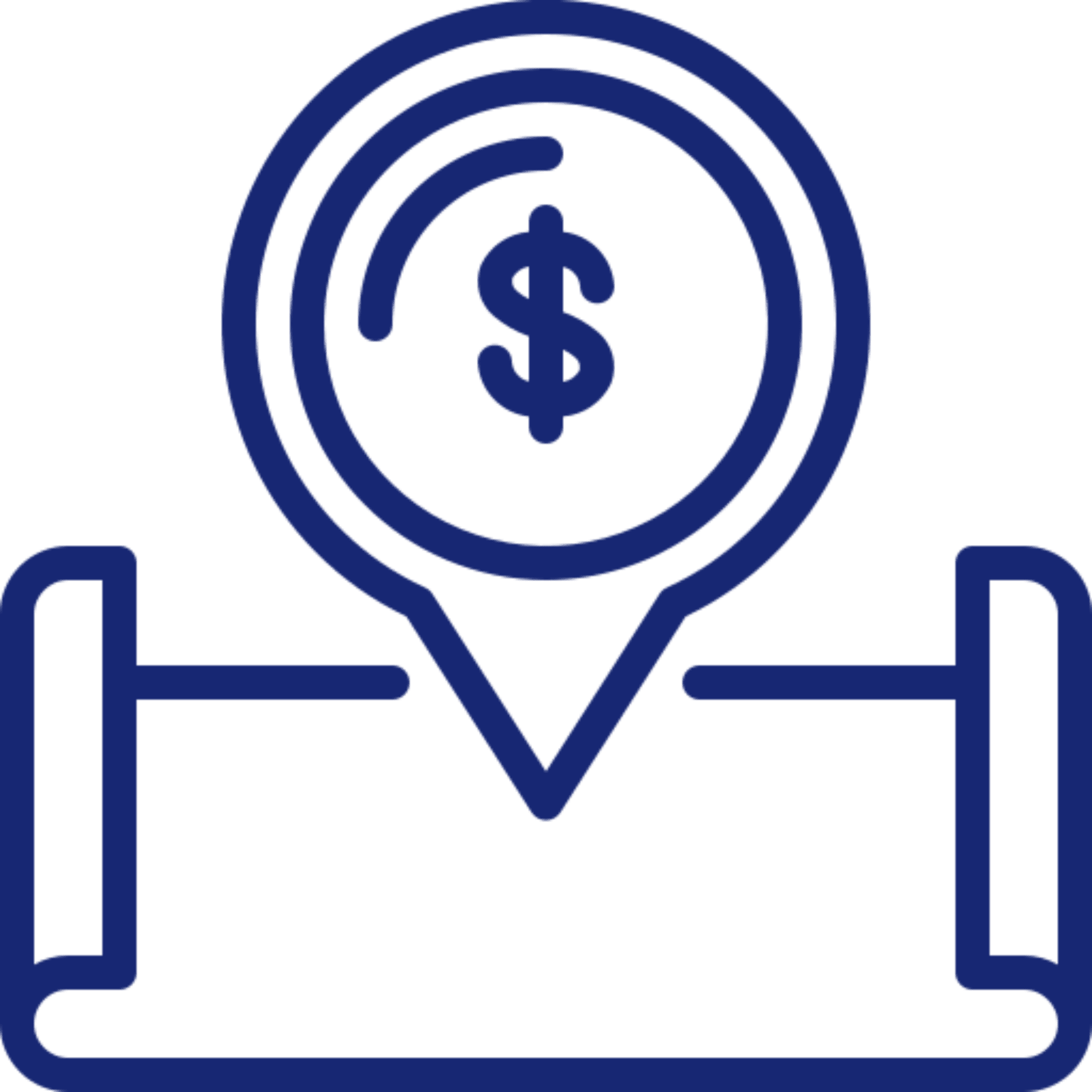 Money pin on map graphic